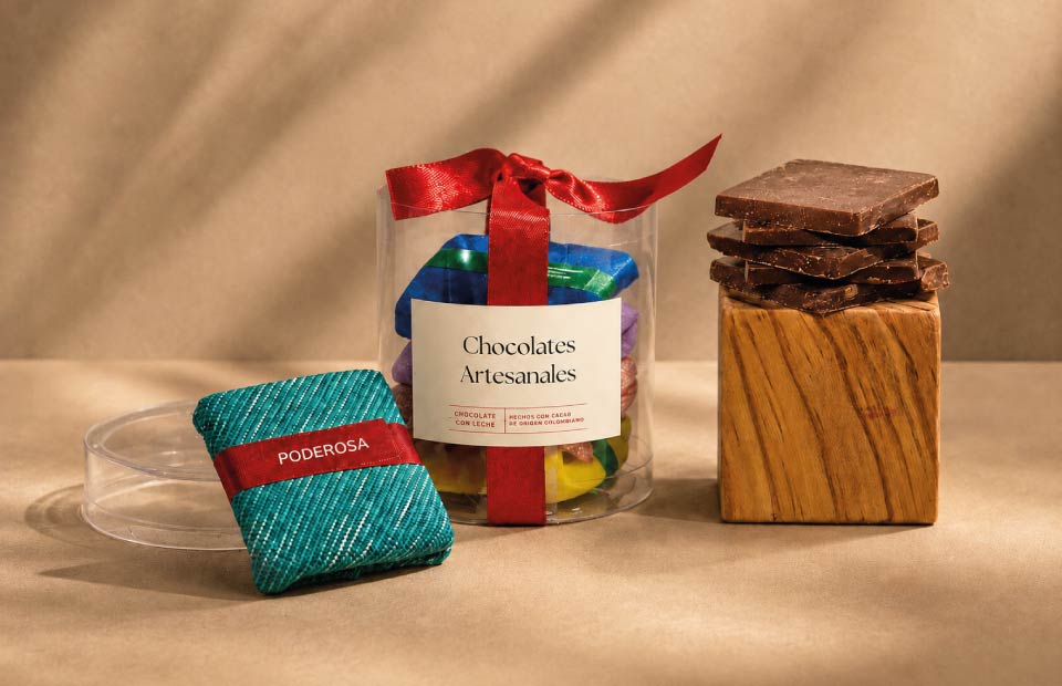 Chocolates artesanales en tubo