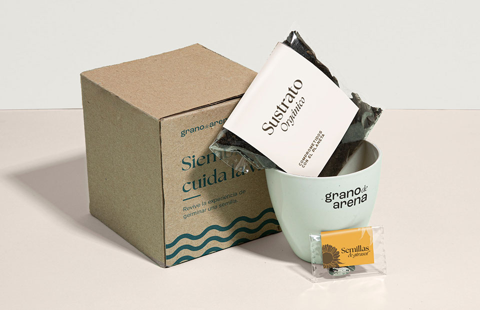 Kit siembra con matera pet reciclado