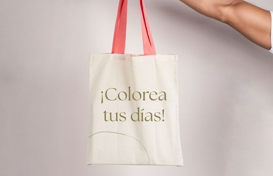 Bolsa eco con manija de colores