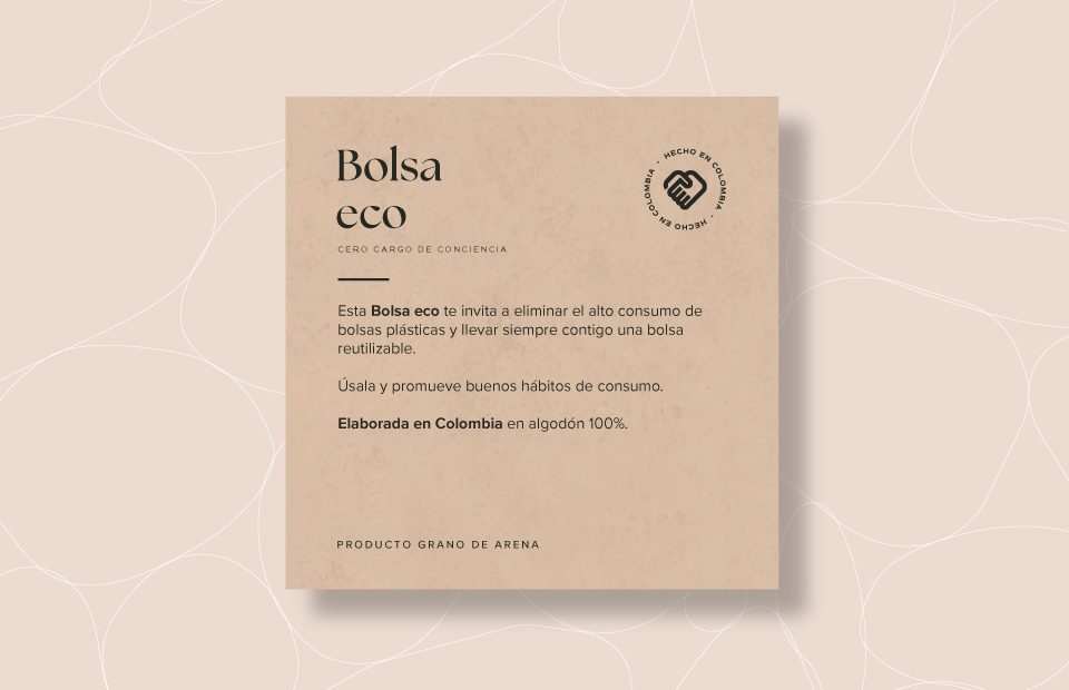 Bolsa eco con manija de colores