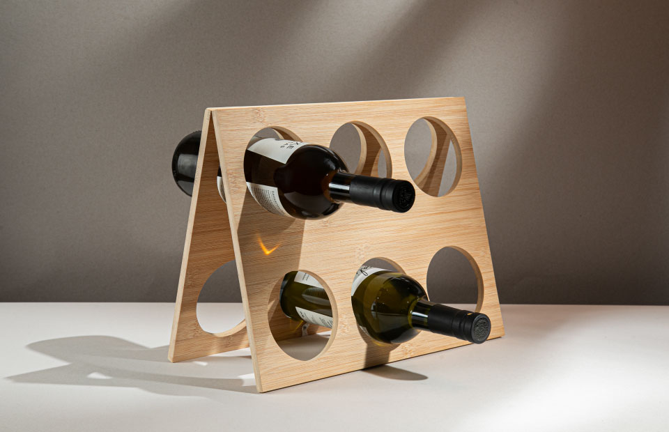 Organizador de botellas en bambú